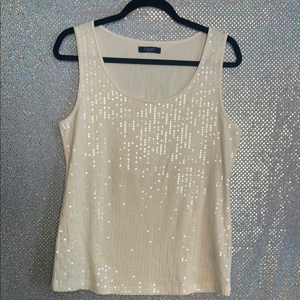 Chico's Cream Sequin Women's Top